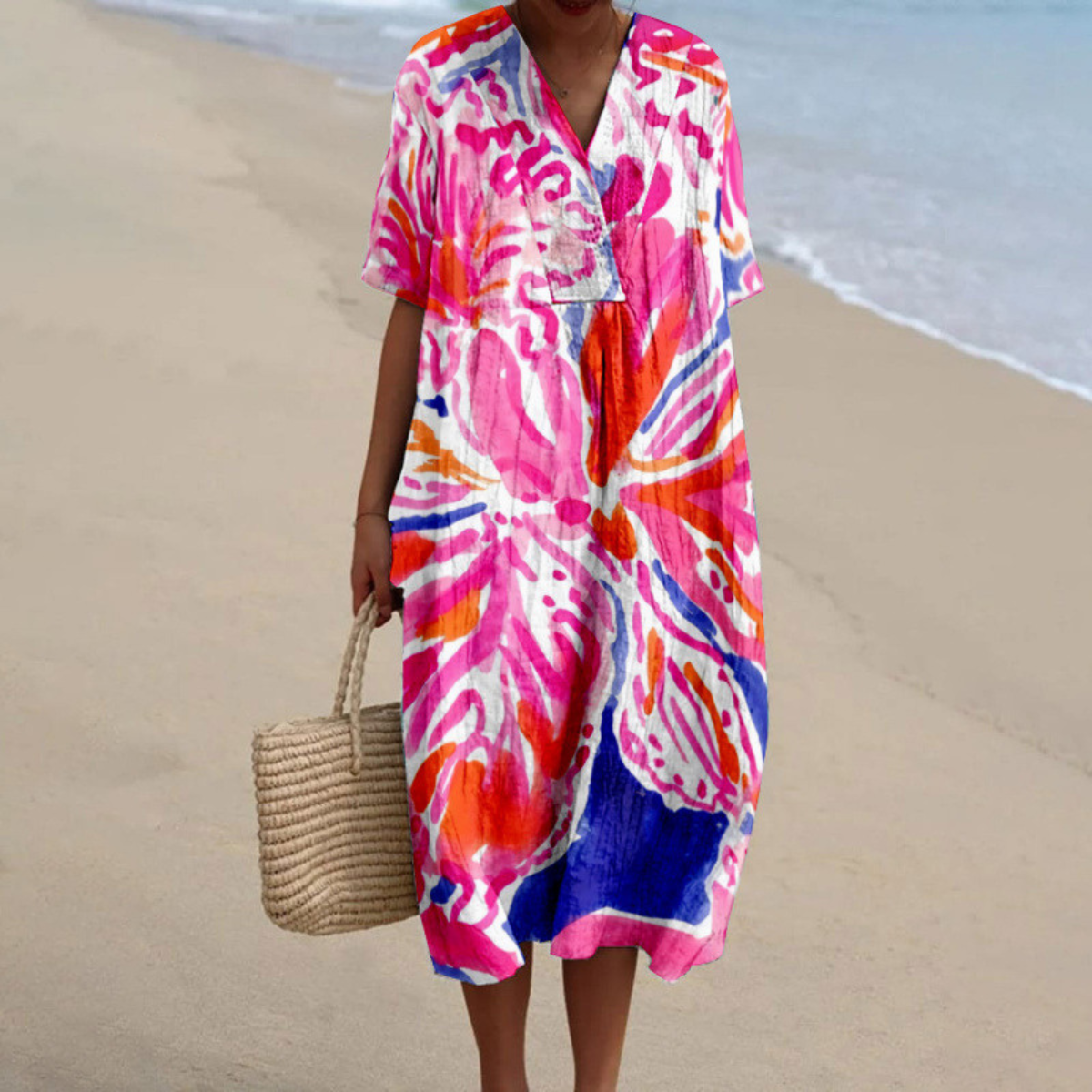 Amara™ | Vestido de verano con estampado desteñido en colores vivos