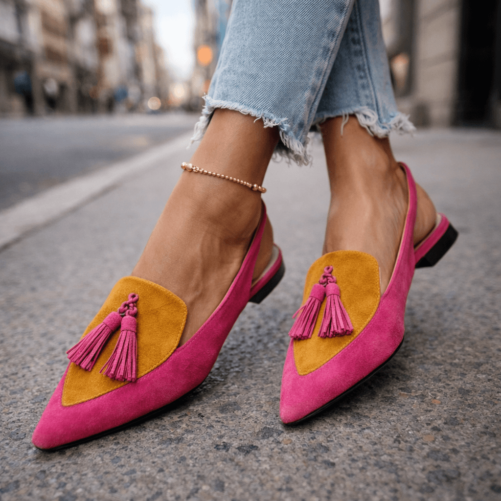 Sandalias de talón abierto con borlas de Lorina