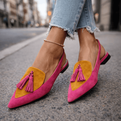 Sandalias de talón abierto con borlas de Lorina