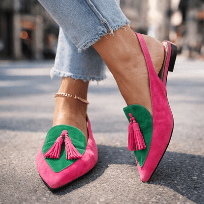 Sandalias de talón abierto con borlas de Lorina