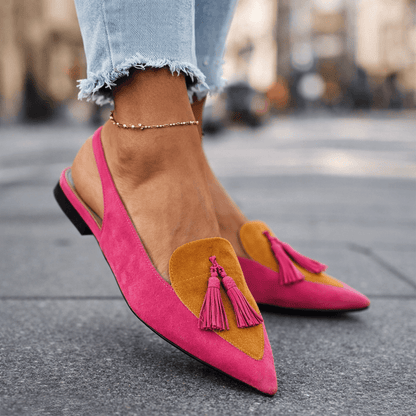 Sandalias de talón abierto con borlas de Lorina