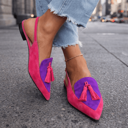 Sandalias de talón abierto con borlas de Lorina