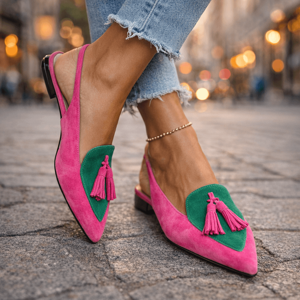 Sandalias de talón abierto con borlas de Lorina