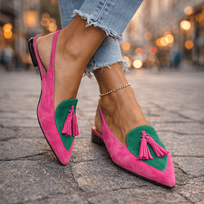 Sandalias de talón abierto con borlas de Lorina