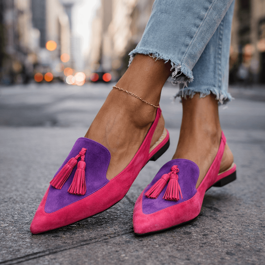 Sandalias de talón abierto con borlas de Lorina