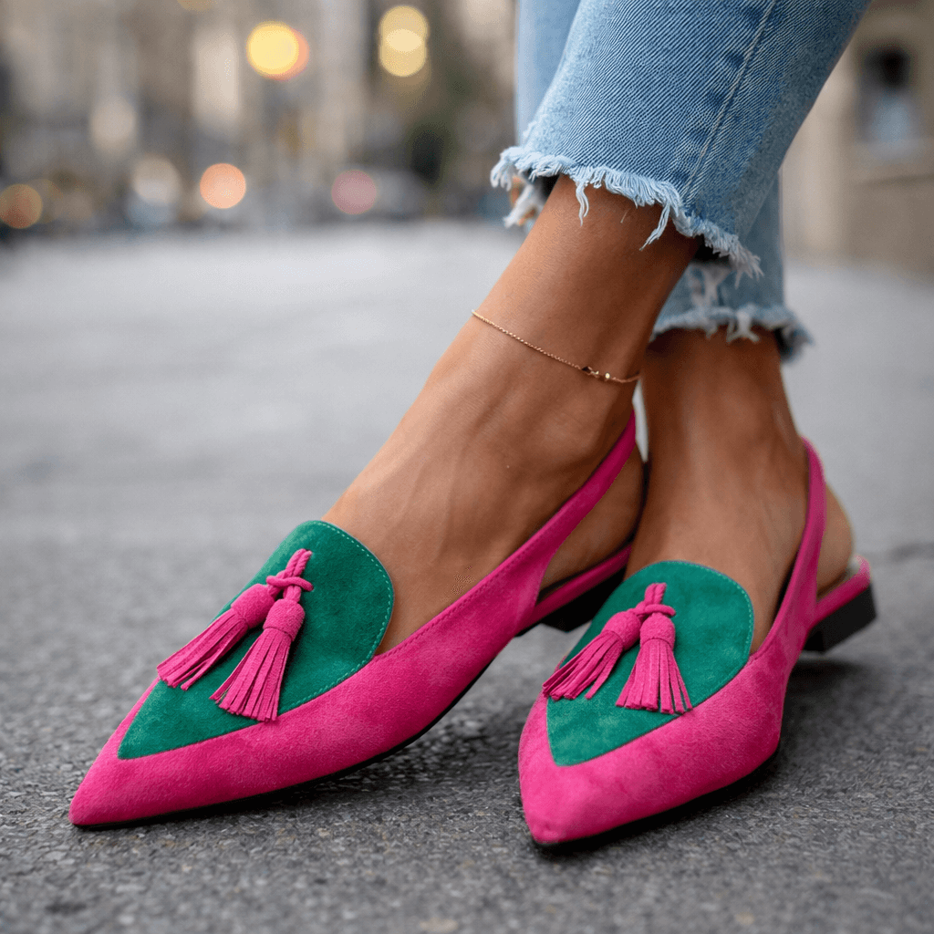 Sandalias de talón abierto con borlas de Lorina