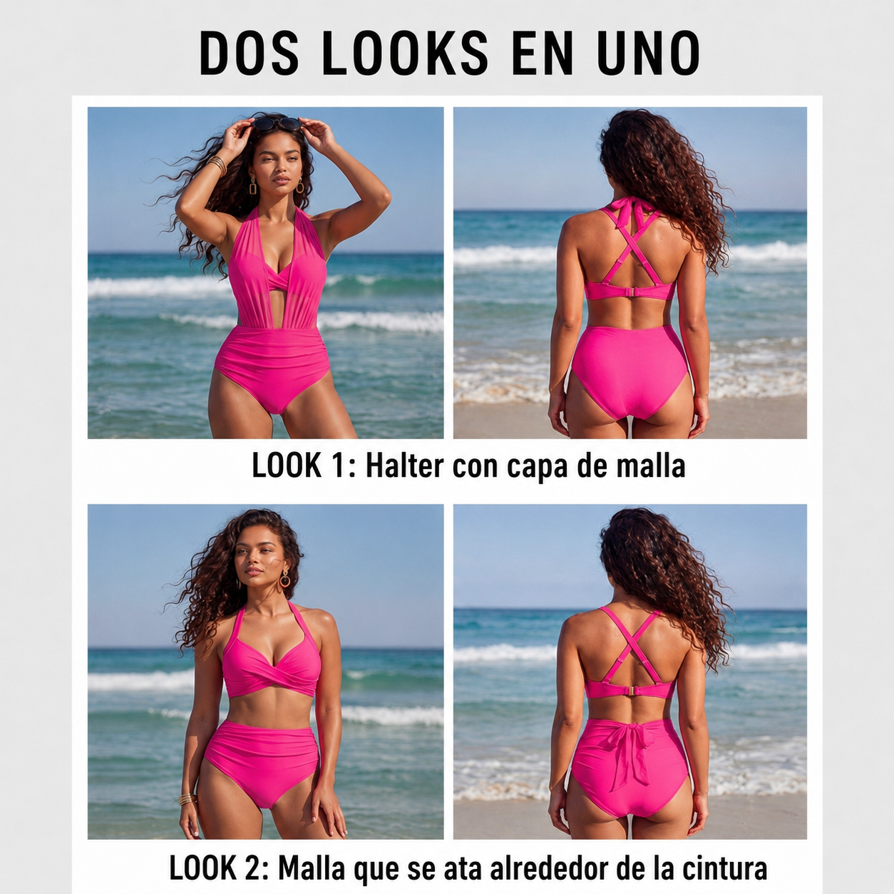 Sabina | Bikini 2 en 1 de talle alto con efecto moldeador