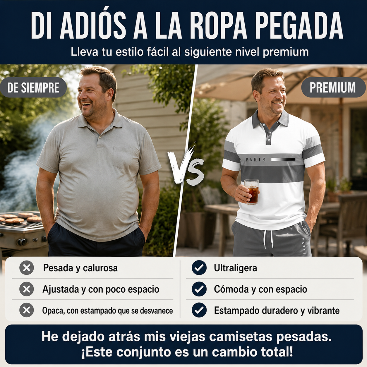 👕 Conjunto de 2 piezas - camisa y pantalones cortos - para hombre: cómodo, transpirable y versátil para el verano, el tiempo libre y los viajes ☀️🩳
