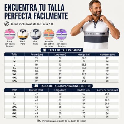 👕 Conjunto de 2 piezas - camisa y pantalones cortos - para hombre: cómodo, transpirable y versátil para el verano, el tiempo libre y los viajes ☀️🩳