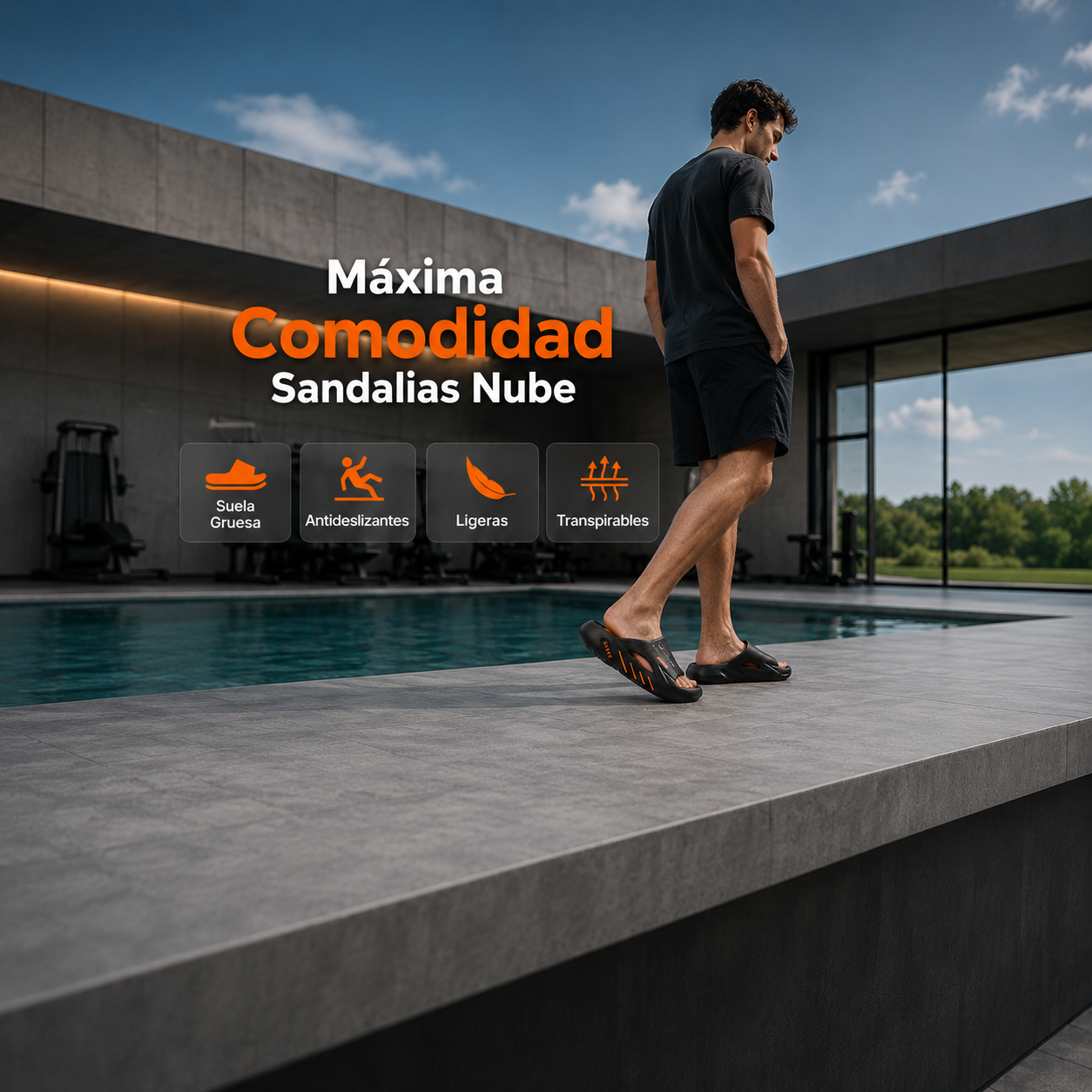 🌞¡Novedades!🏖️ sandalias antideslizantes tipo nube para hombre con suela gruesa