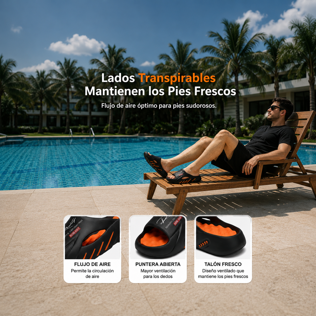 🌞¡Novedades!🏖️ sandalias antideslizantes tipo nube para hombre con suela gruesa