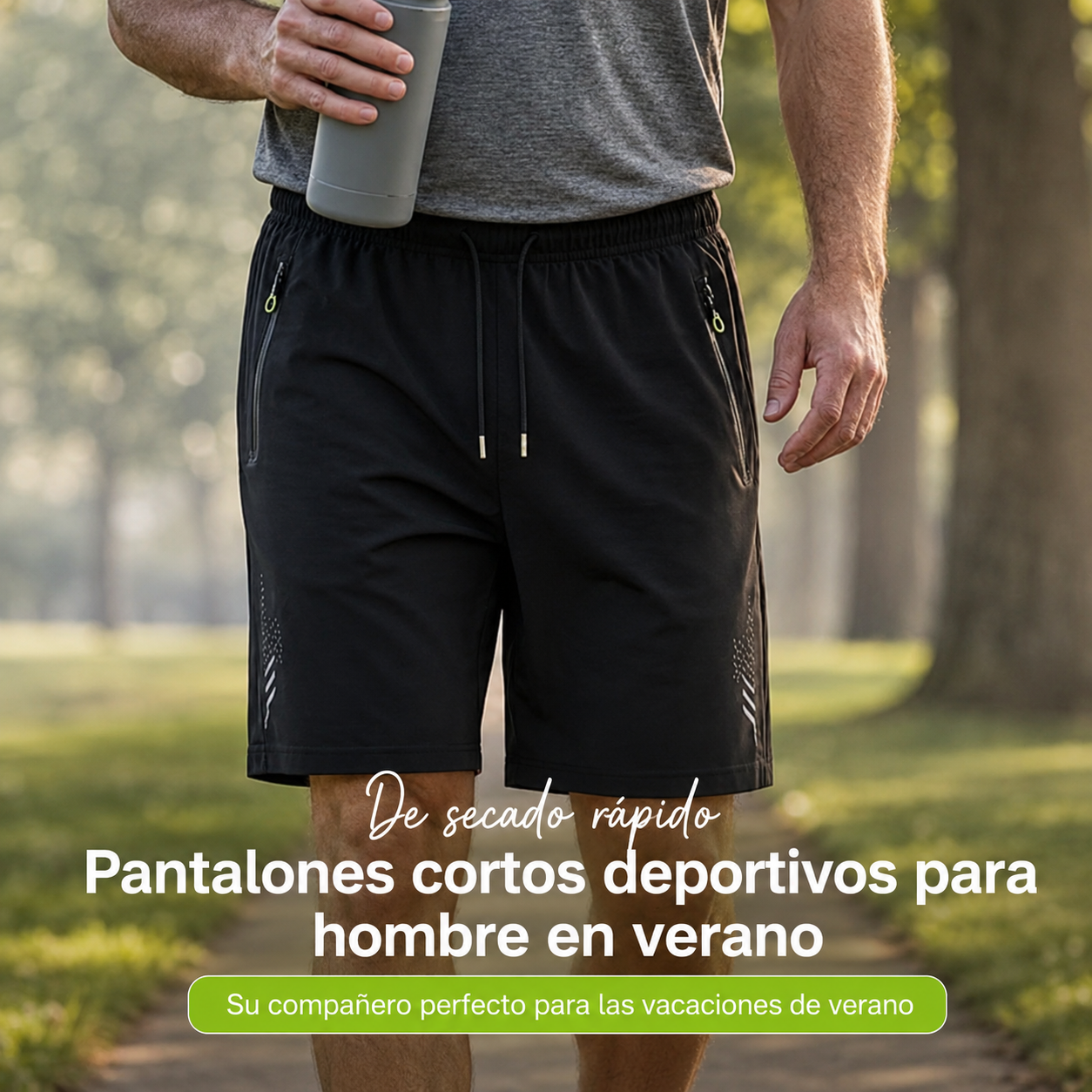 Pantalones cortos deportivos de secado rápido para hombre