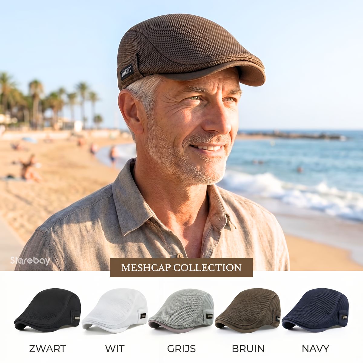 Gorra de malla | Gorra plana informal para hombre