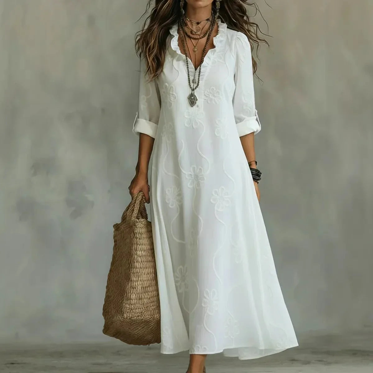 Beatriz -  vestido largo con estampado floral para los días de verano