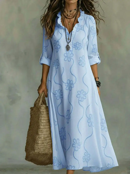 Beatriz -  vestido largo con estampado floral para los días de verano