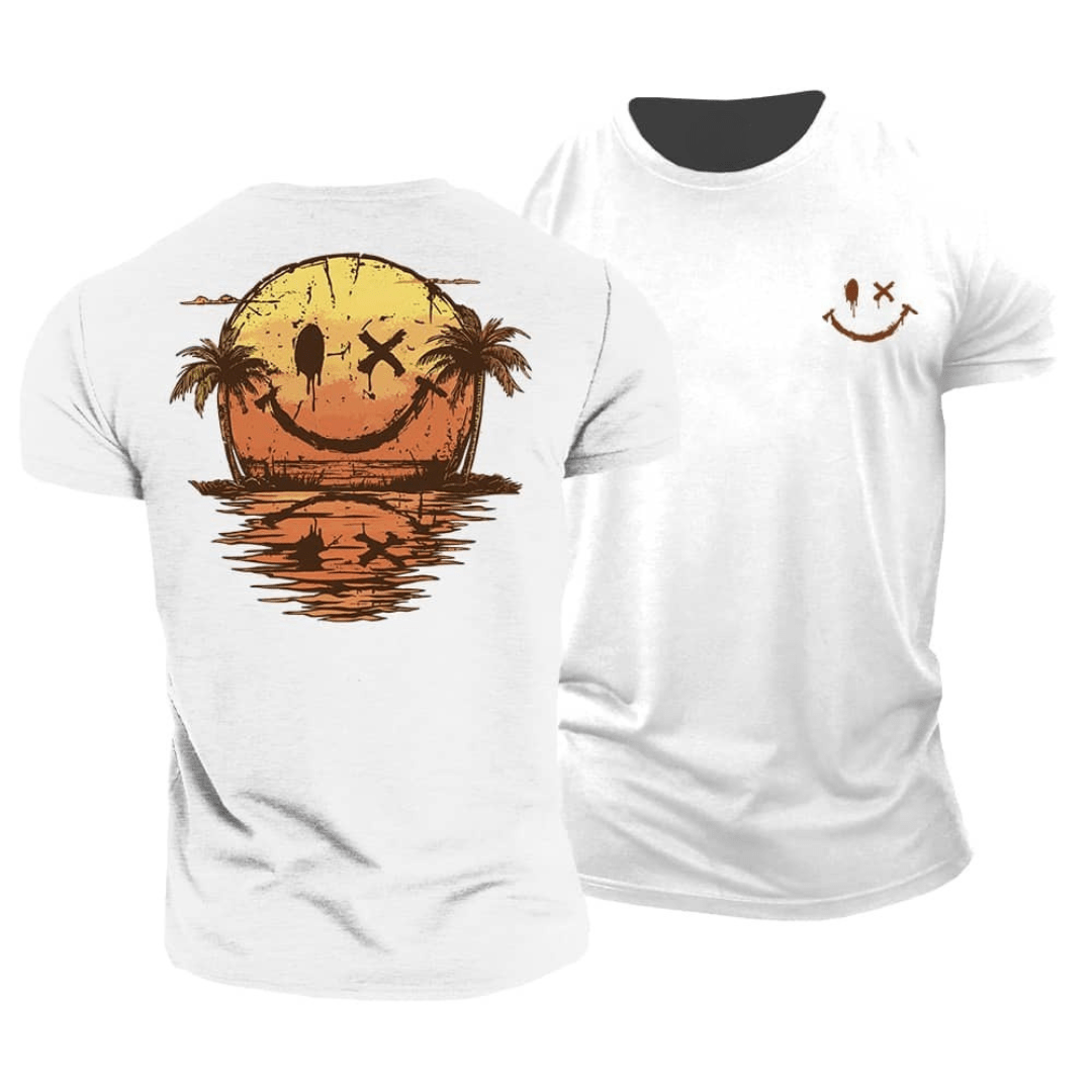 Camiseta de verano con carita sonriente y estampado marino