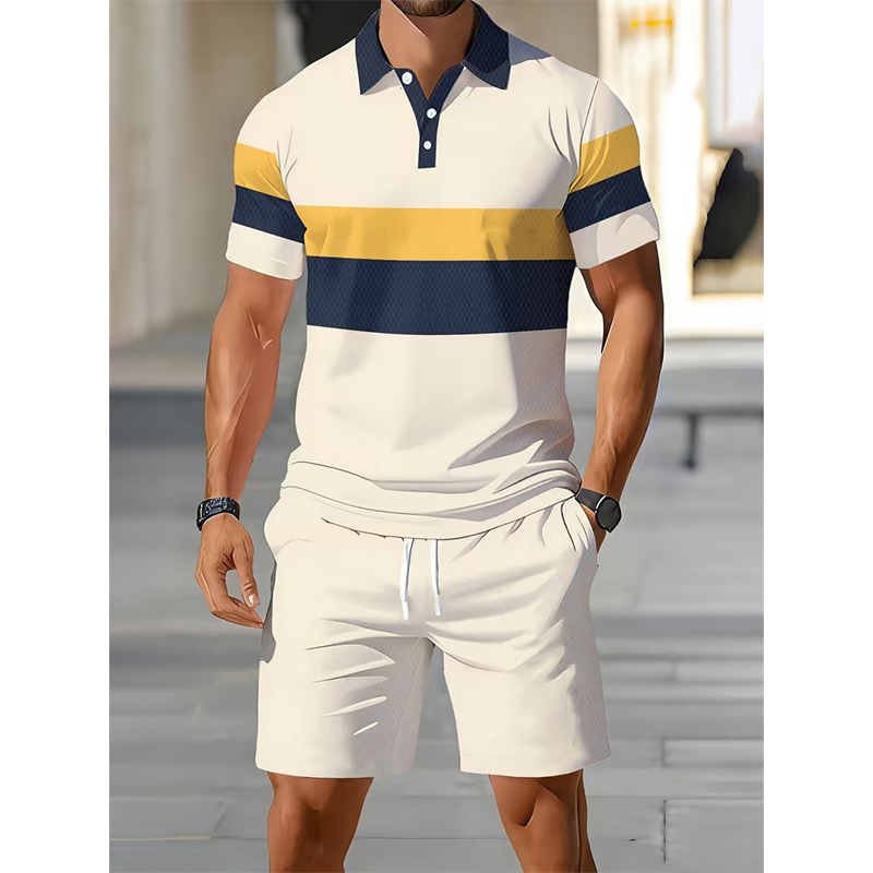 👕 Conjunto de 2 piezas - camisa y pantalones cortos - para hombre: cómodo, transpirable y versátil para el verano, el tiempo libre y los viajes ☀️🩳