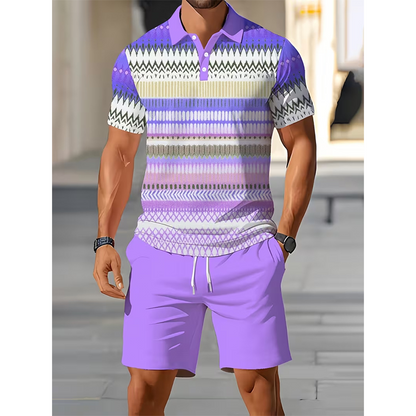 👕 Conjunto de 2 piezas - camisa y pantalones cortos - para hombre: cómodo, transpirable y versátil para el verano, el tiempo libre y los viajes ☀️🩳